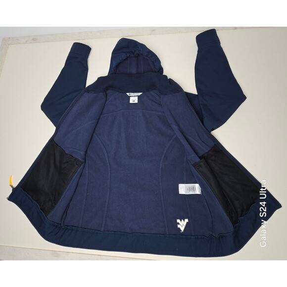 Columbia Blue Hooded Jacket Embroidered West Virginia Mountaineers Women's XL - Picture 3 of 10